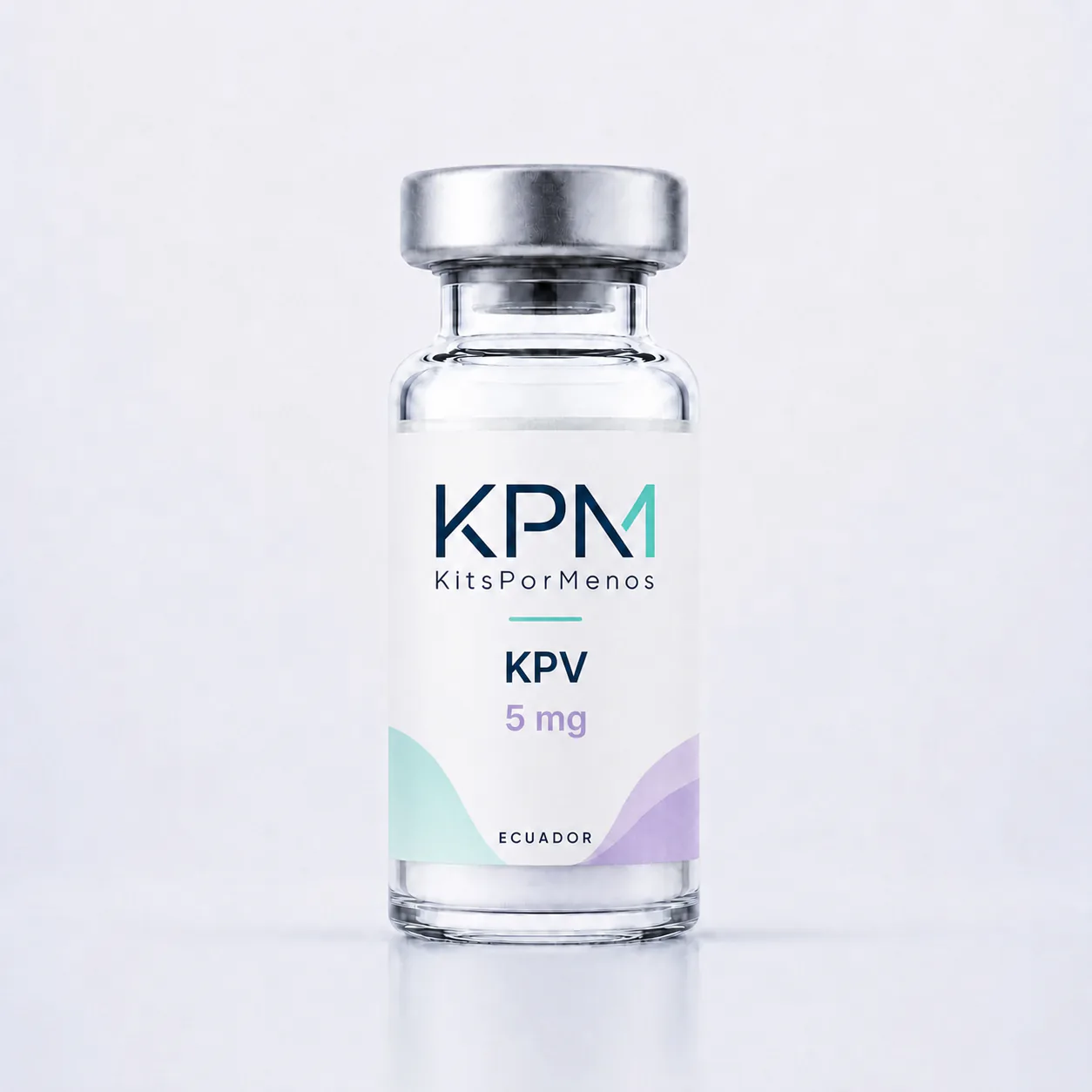 Frasco KPM etiquetado como KPV 5 mg