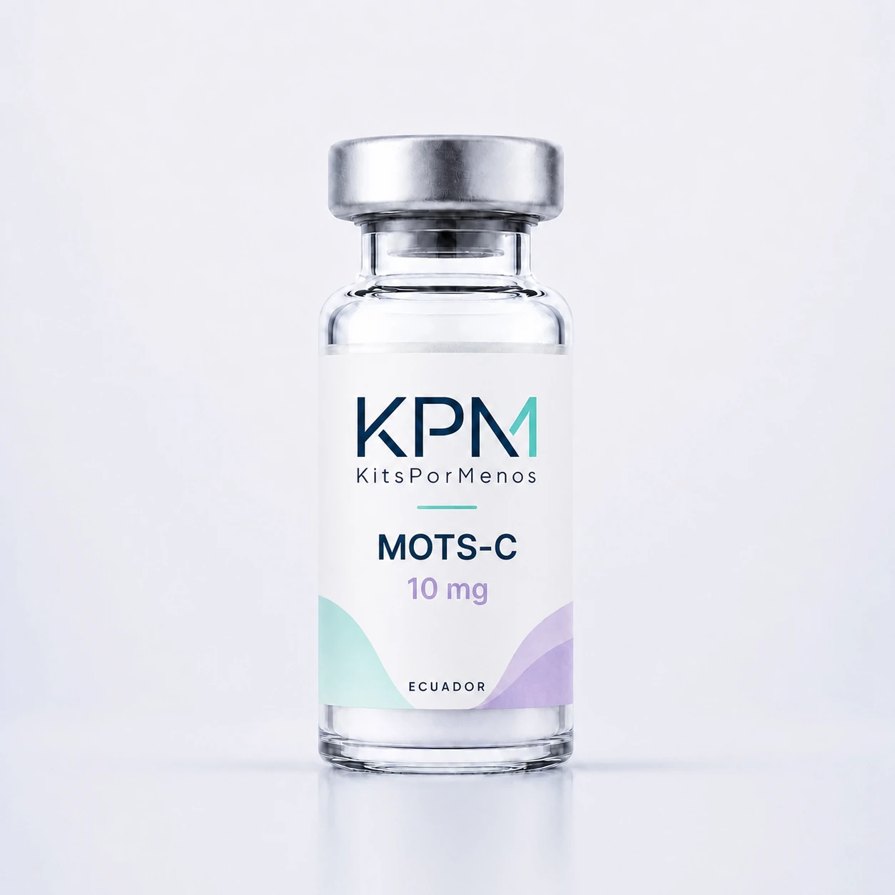 Frasco KPM etiquetado como MOTS-C 10 mg